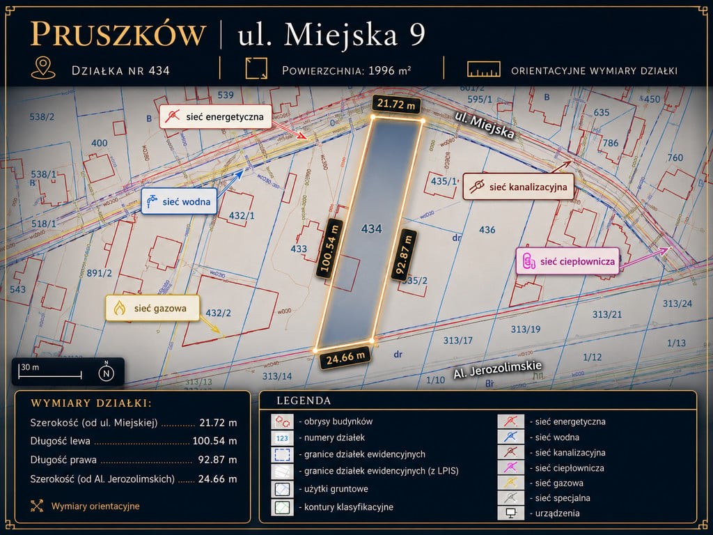 Działka inwestycyjna Pruszków, ul. Miejska 9 | ok. 1996 m² | 2 projekty WZ - Ansicht 2