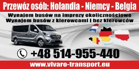 Przewóz osób /wyjazdy busami do Holandii Belgia Niemcy /Płock/Sierpc/Włocławek/