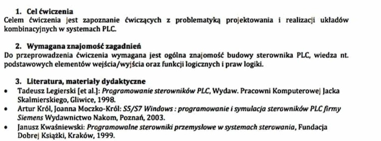 "Sterowniki programowalne PLC" - Sprawozdanie-1