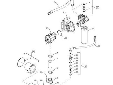 New Holland T8 - obudowa napędu pompy hydraulicznej 84379688-2