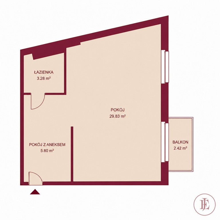 38,91 m² - jasne, przestronne mieszkanie z balkonem - Widok 4
