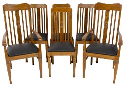 Secesja krzesła 4 + 2 fotele secesyjne repliki dębowe nowe