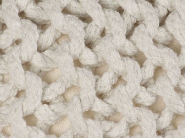 vidaXL Puf z ręcznie dzierganym pokryciem z bawełny, 50x35 cm, biały245072-2