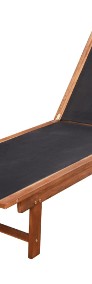 vidaXL Leżak ze stolikiem, lite drewno akacjowe i tkanina textilene41746-4