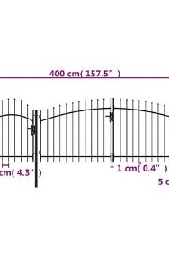 vidaXL Brama ogrodzeniowa, stalowa, 2,25 x 4 m, czarna-3