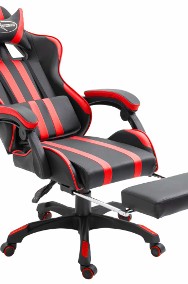 vidaXL Fotel dla gracza z podnóżkiem, czerwony, sztuczna skóra20217-2