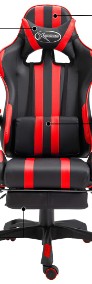 vidaXL Fotel dla gracza z podnóżkiem, czerwony, sztuczna skóra20217-3