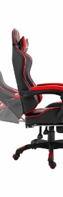 vidaXL Fotel dla gracza z podnóżkiem, czerwony, sztuczna skóra20217-4