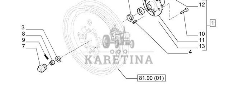 New Holland T6010 Piasta 81823160-1