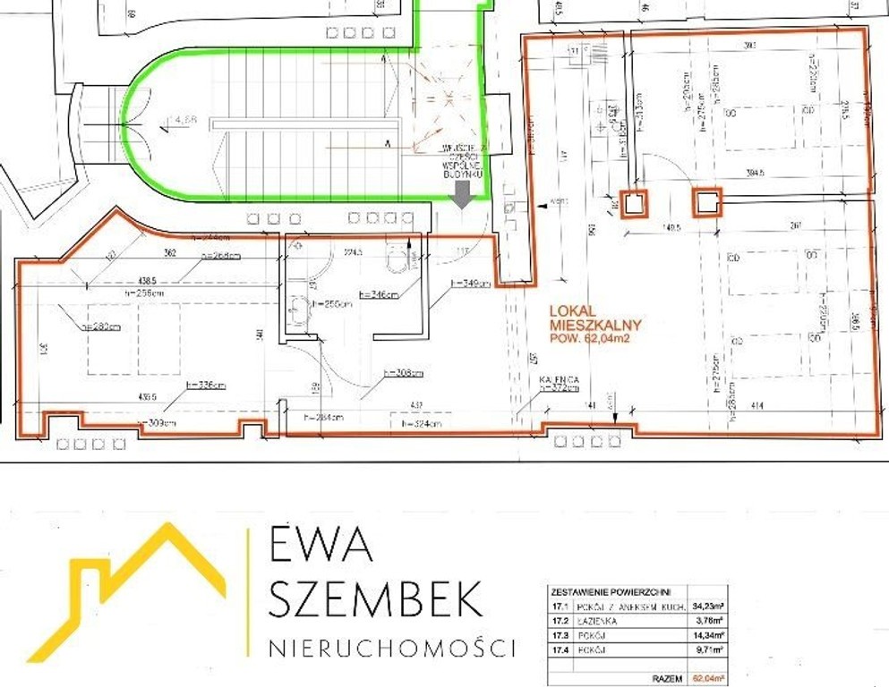 Mieszkanie na sprzedaż, 62 m², 3 pokoje Kraków Stare Miasto