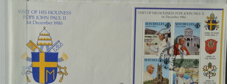 Papież Jan Paweł II Seszele FDC Ks Chrostowski 91 ark 33-1