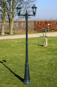 vidaXL Stojąca lampa ogrodowa 2-ramienna, 215 cm, ciemnozielona/czarna 40247-2