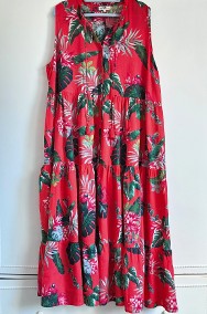 Sukienka Hampton Republic 27 XL 42 XXL 44 czerwona maxi luźna na lato bawełna-2