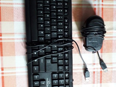 Mysz Dell przewodowa + membranowa klawiatura komputerowa Titanum, oba na USB-1
