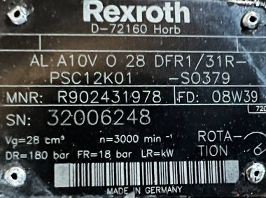 Rexroth AL A10V O 28 DFR1/31R-PSC12K01 -SO379 ( R902431978 ) Pompa hydrauliczna-2