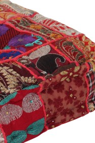 vidaXL Kwadratowy puf patchworkowy, bawełna, 50x50x12 cm, czerwony246575-2