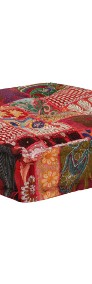 vidaXL Kwadratowy puf patchworkowy, bawełna, 50x50x12 cm, czerwony246575-3
