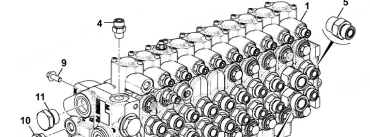 Rexroth 334/V6001 (R908407310) Rozdzielacz hydrauliczny do koparki JCB 65-R1-1