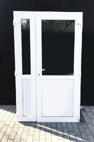 nowe PCV drzwi 150x210 w kolorze białym, długa szyba panel-2