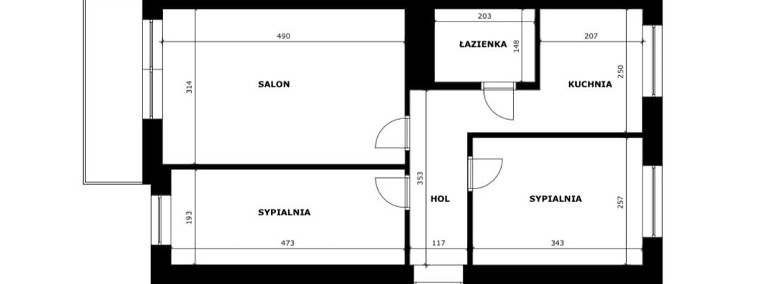 Mieszkanie 3 pokoje | 48m2 |-1