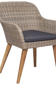 vidaXL Krzesła ogrodowe z poduszkami, 2 szt., polirattan, brązowe 44156-2