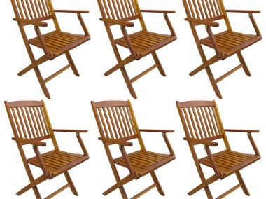 vidaXL Składane krzesła ogrodowe, 6 szt., lite drewno akacjowe 276357-1