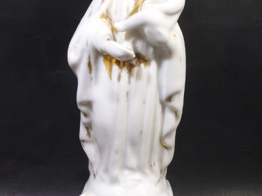 Figura Porcelanowa XIX w. Madonna  z Dzieciątkiem wys. 20 cm-1