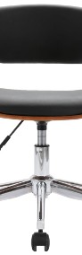 vidaXL Obrotowe krzesło biurowe, czarne, gięte drewno i sztuczna skóra3054830-3