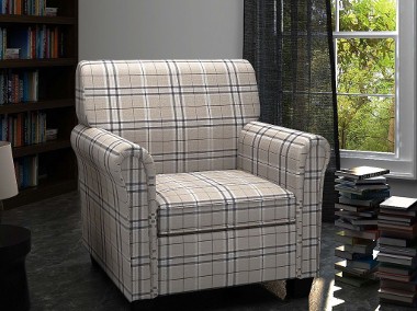 vidaXL Fotel z poduszką, kremowy, tkanina240978-1