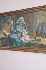 Obraz religijny duży „Maryja z małym Jezusem i gołębiami”, do sprzedania-2