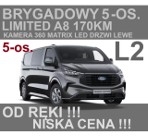 Ford Transit Transit Custom 5-osobowy Limited A8 170KM Kamera 360 Matrix LED