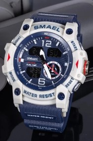 Militarny zegarek męski Smael analogow cyfrowy elektroniczny LED stoper WR50-2