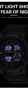 Militarny zegarek męski Smael analogow cyfrowy elektroniczny LED stoper WR50-3