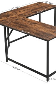 Duże biurko narożne w stylu industrialnym. Rustykalne, loft.-2