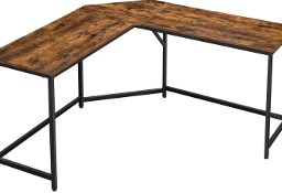 Duże biurko narożne w stylu industrialnym. Rustykalne, loft.