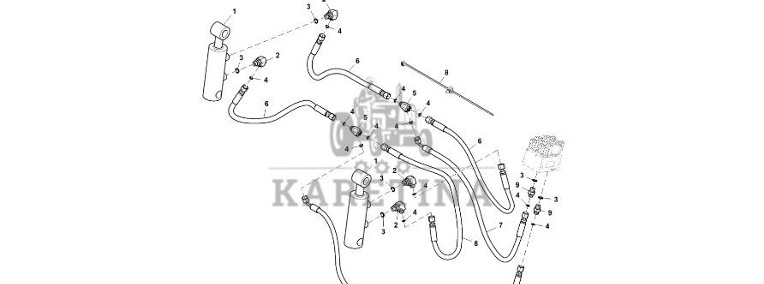 John Deere 960 - Siłownik hydrauliczny DC216706 (Układ hydrauliczny)-1