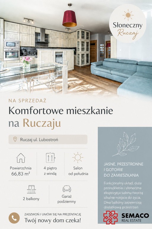 Ruczaj/świetnie wykończone 3 pokoje/ tramwaj