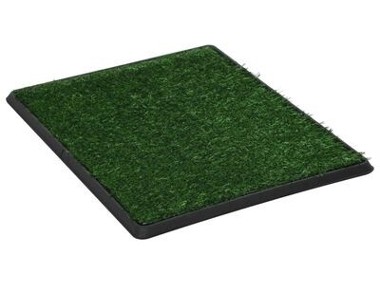vidaXL Toaleta dla zwierząt z tacą i sztuczną trawą, zieleń, 64x51x3cm-1