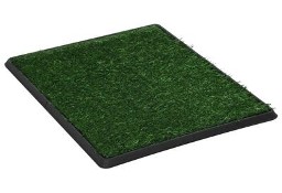 vidaXL Toaleta dla zwierząt z tacą i sztuczną trawą, zieleń, 64x51x3cm
