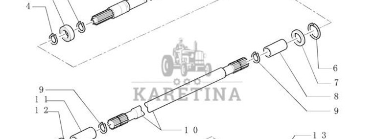 New Holland T6010 T6090 T6070 T7230 Wał napędowy 12t, 14t, 921mm l 87399307-1