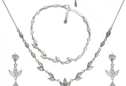 Biżuteria srebrna z białymi cyrkoniami