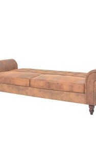 vidaXL Rozkładana sofa z podłokietnikami, sztuczny zamsz, brązowaSKU:245584*-3