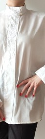 Biała koszula elegancka retro folk 42 XL 40 L bawełna koronka ludowa-4