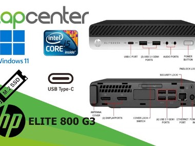 HP EliteDesk Tiny 800 G3 I5 8 GB RAM 256 GB SSD WIN11Pro LapCenter.pl-1