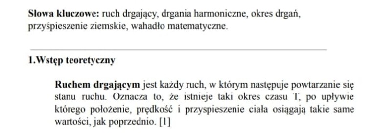 Wyznaczanie przyśpieszenia ziemskiego  za pomocą wahadła matematycznego-1