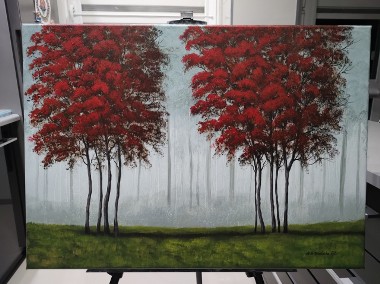 Nowoczesny obraz" Czerwone drzewa"-1