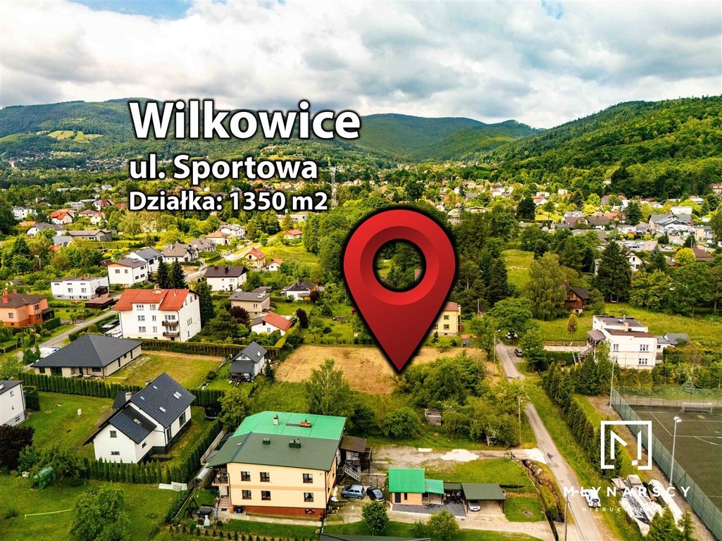 Płaska,prostokątna działka budowlana w Wilkowicach - Więcej