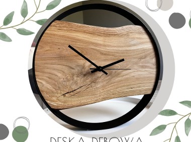 Oryginalny zegar ścienny z drewnem w stylu loft. Handmade 100%, niespotykany!-1