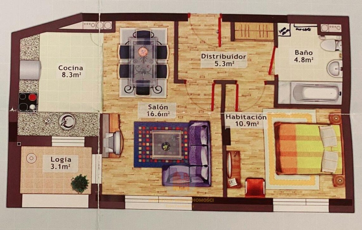 Apartament 2-pokoje z loggią i garażem podziemnym - Visning 6