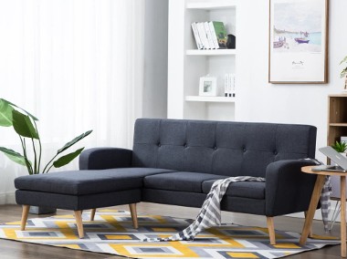 vidaXL Sofa w kształcie L, obita tkaniną, 186x136x79 cm, ciemnoszara246996-1